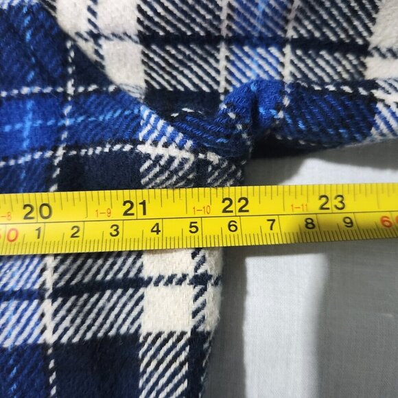 Orvis Plaid Shacket Men's Size LG Long Sleeve Heavyweight Blue Flannel Pockets - Picture 12 of 13